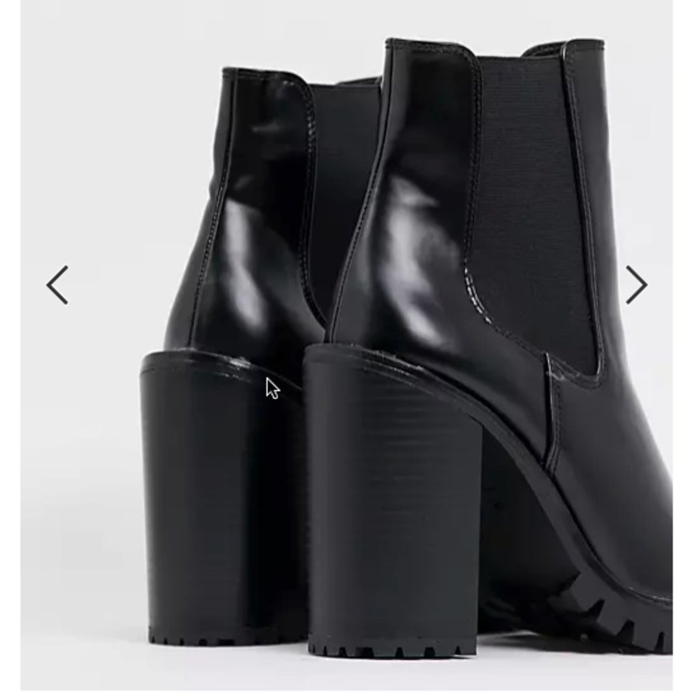 ASOS DESIGN Wide Fit Expect high heeled chunky chelsea boots in black - Picture 4 of 16